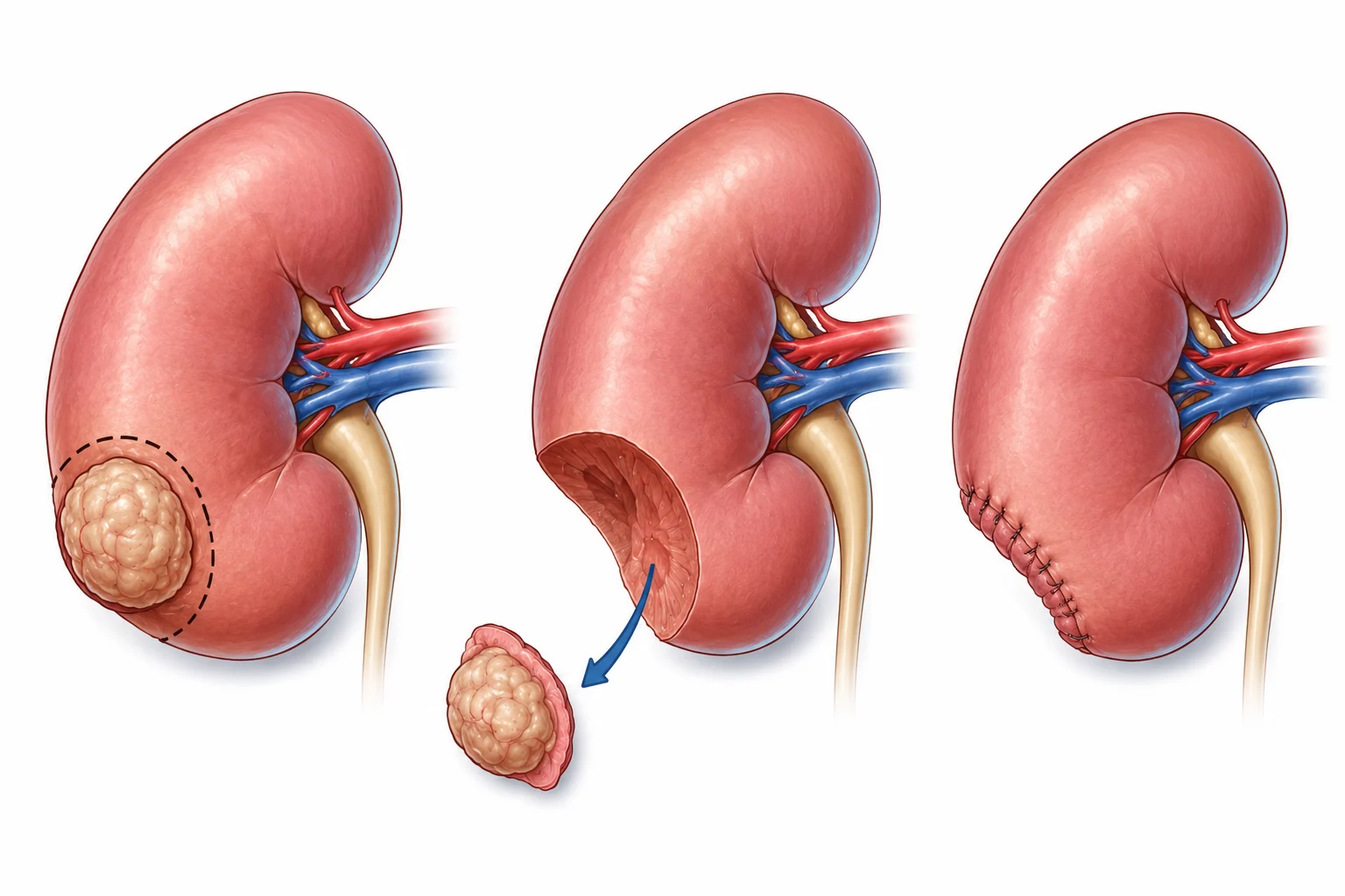 Nefrectomía parcial y preservación de riñón sano